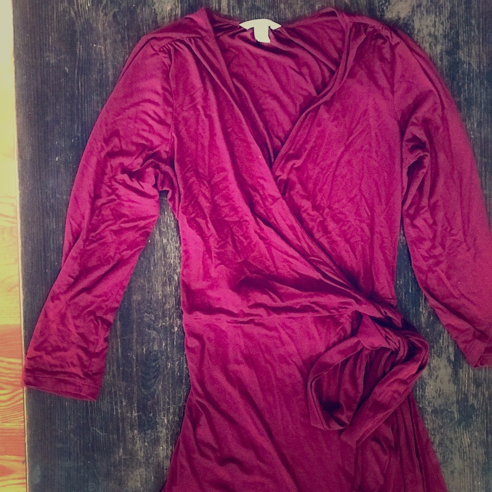 Banana Republic Burgundy Wrap Dress